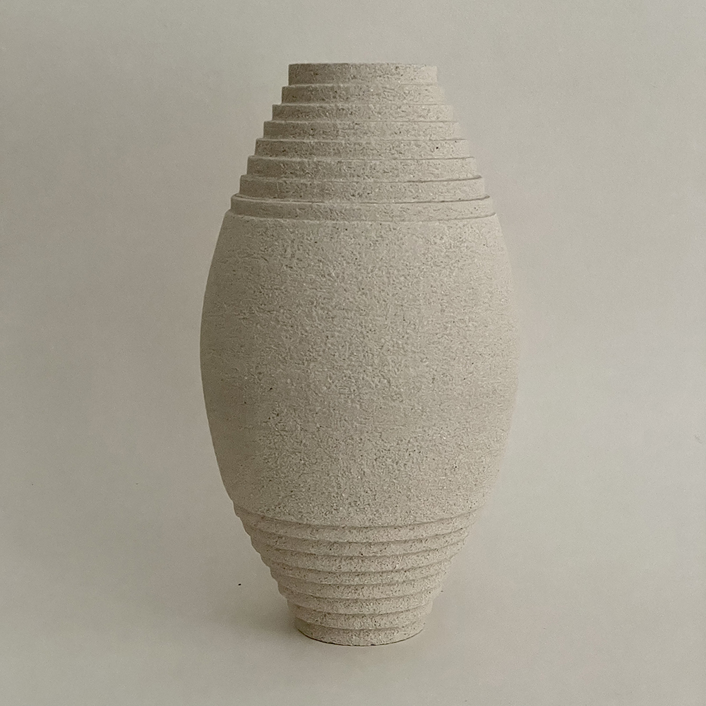 Grand vase Antipodes en grès blanc crème – Laure Pollet
